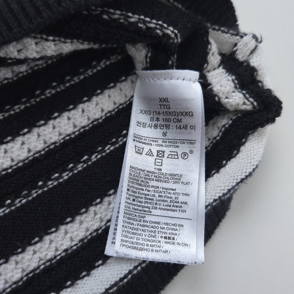 Gap Kids Black White Crochet Sweater Tank Top size XXL (14-16 Years) - Picture 9 of 13